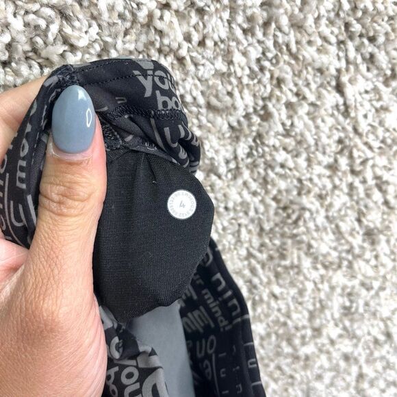 Lululemon Leggings Womens 4 Wunder Train High-Rise Ombré Black Logo Print - Picture 5 of 6